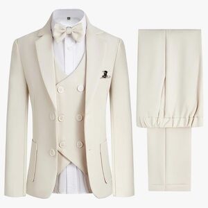 Boys Suit 4 Piece Slim Fit Suit Set Formal Wear 063